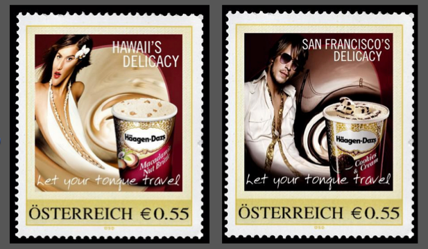 Die ersten leckeren Briefmarken der Welt: mit dem Geschmack der neuen Sorten.
